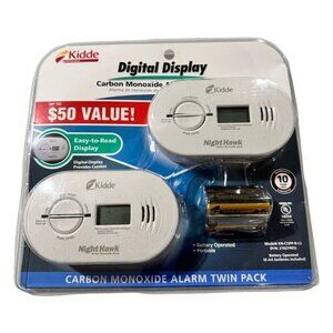 Kidde Digital Display Carbon Monoxide Alarm Value Twin Pack Brand New Sealed